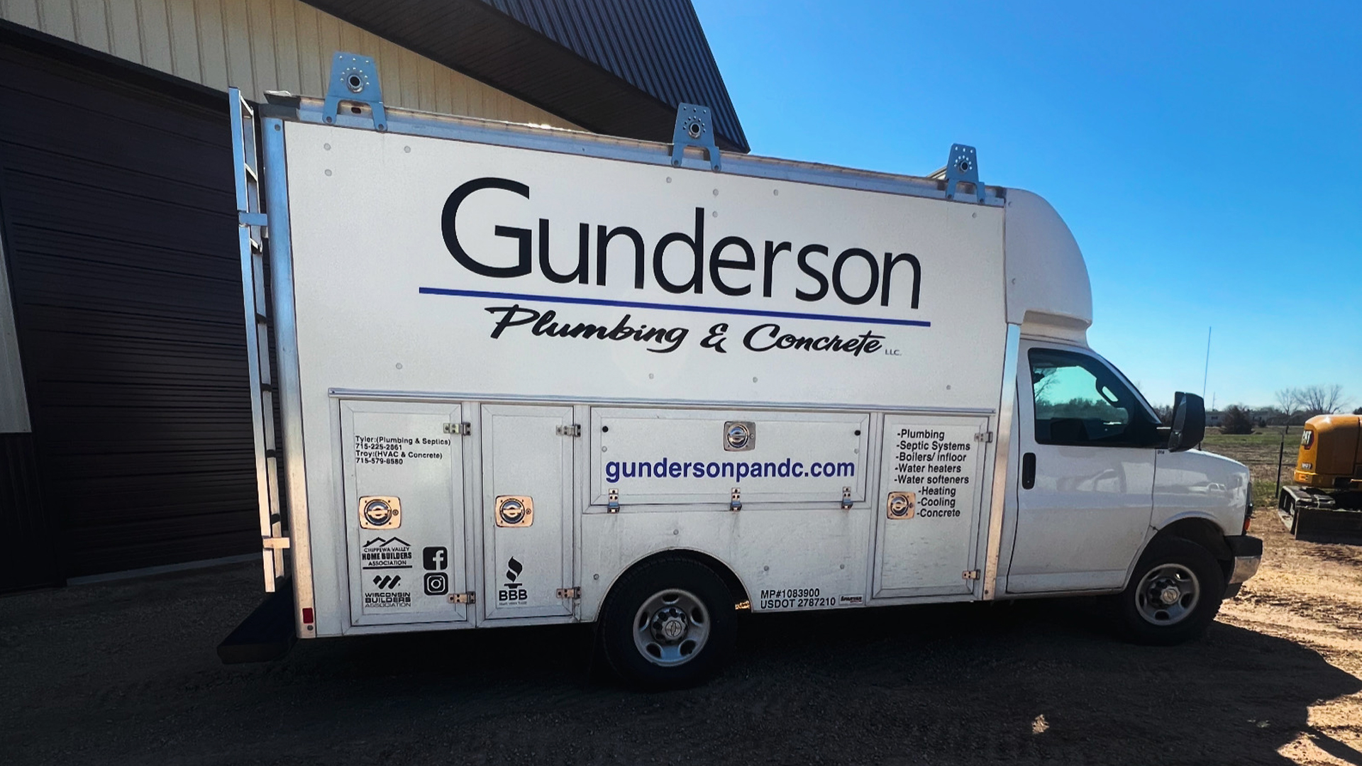 Gunderson Plumbing & Concrete service truck